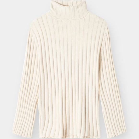 The Curated Ribbed Turtleneck in Ivory, L - Picture 1 of 7